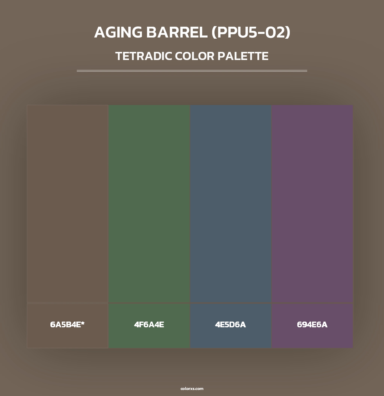 Aging Barrel (PPU5-02) - Tetradic Color Palette