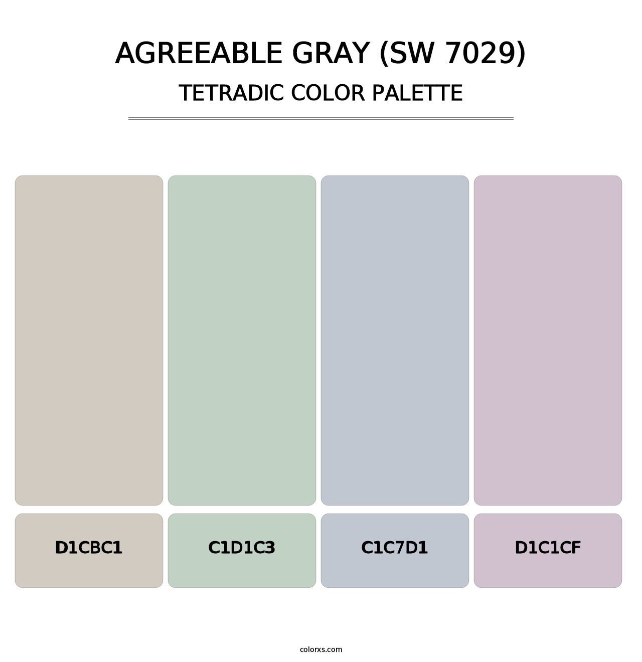 Agreeable Gray (SW 7029) - Tetradic Color Palette
