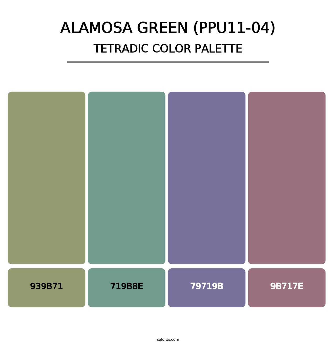 Alamosa Green (PPU11-04) - Tetradic Color Palette