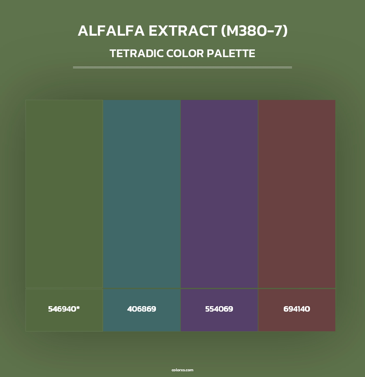 Alfalfa Extract (M380-7) - Tetradic Color Palette
