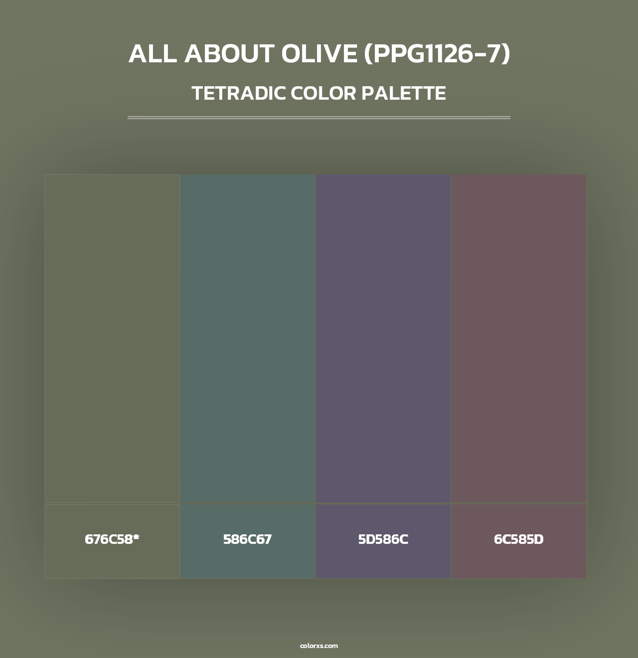 All About Olive (PPG1126-7) - Tetradic Color Palette