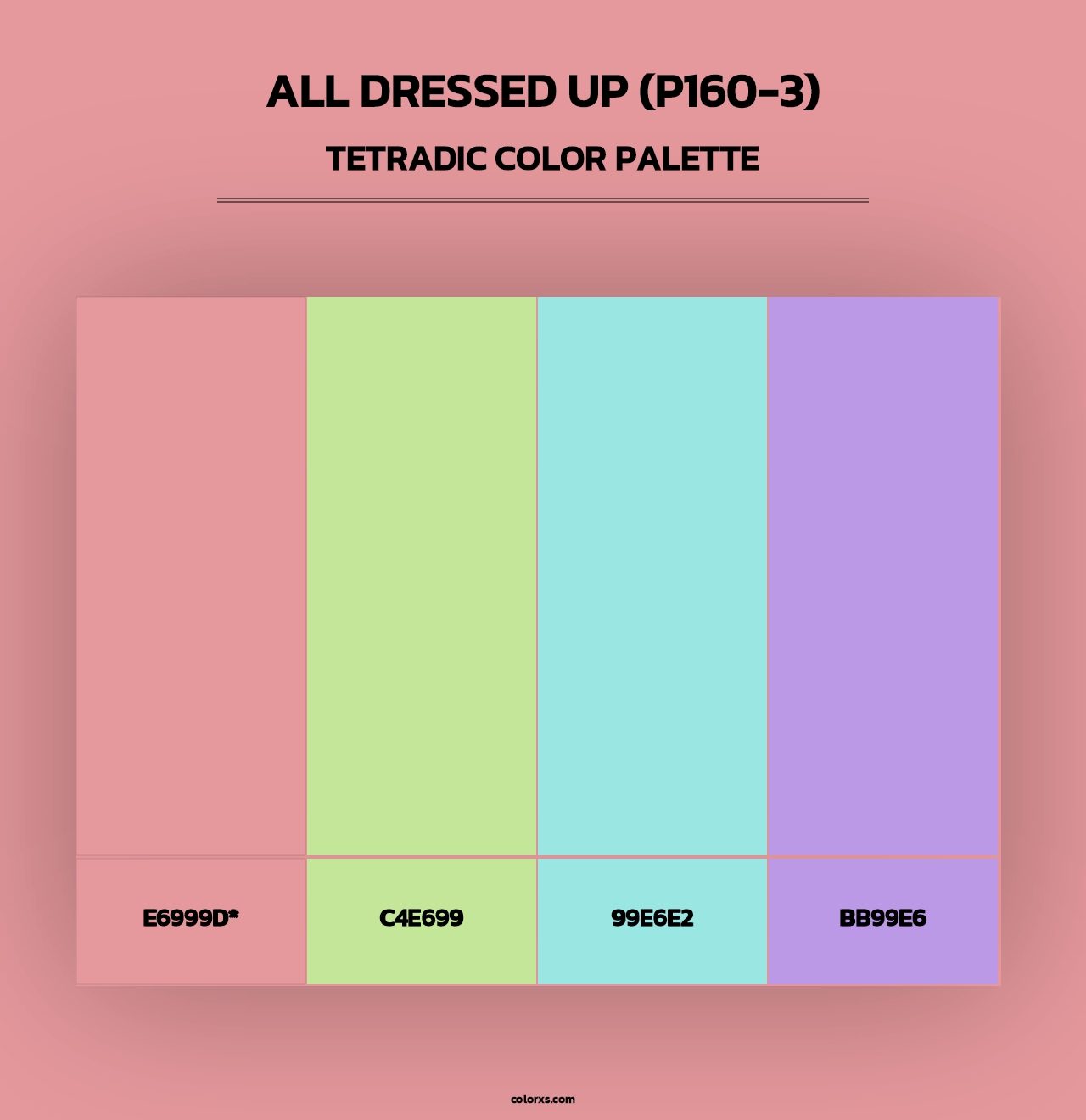 All Dressed Up (P160-3) - Tetradic Color Palette