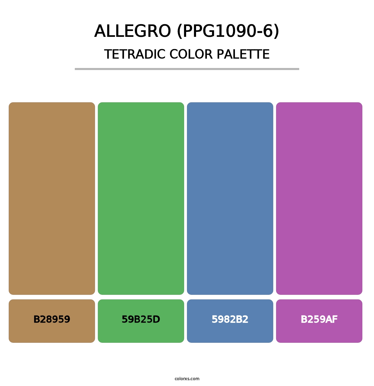 Allegro (PPG1090-6) - Tetradic Color Palette