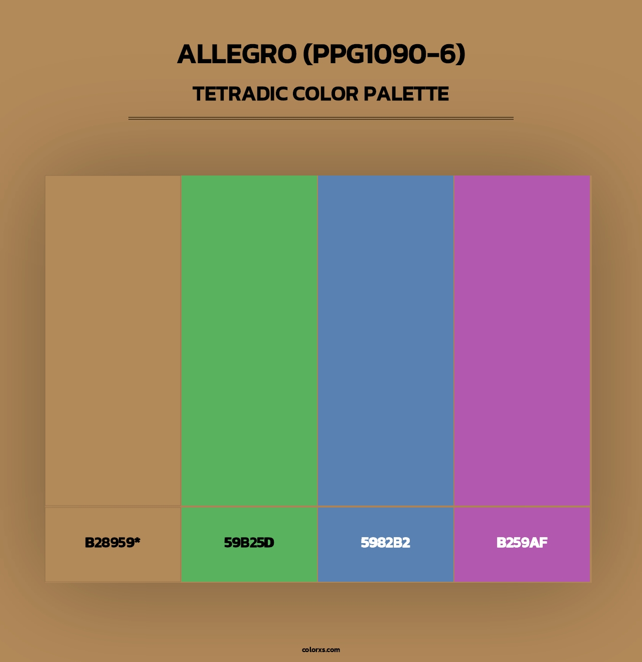 Allegro (PPG1090-6) - Tetradic Color Palette