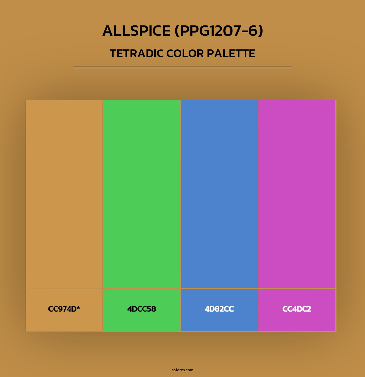 Allspice (PPG1207-6) - Tetradic Color Palette
