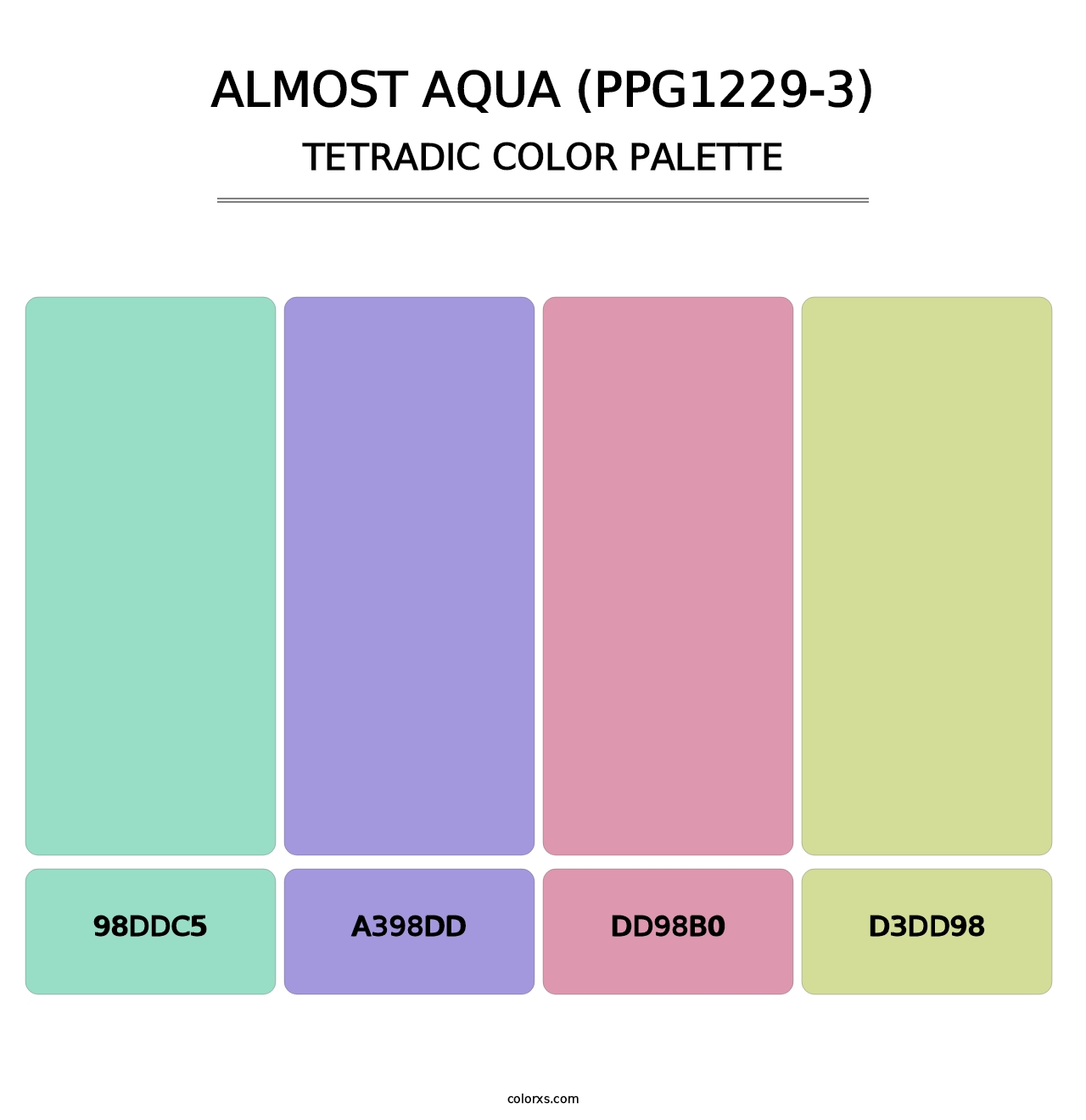 Almost Aqua (PPG1229-3) - Tetradic Color Palette