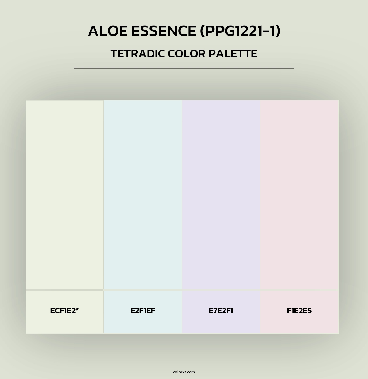 Aloe Essence (PPG1221-1) - Tetradic Color Palette