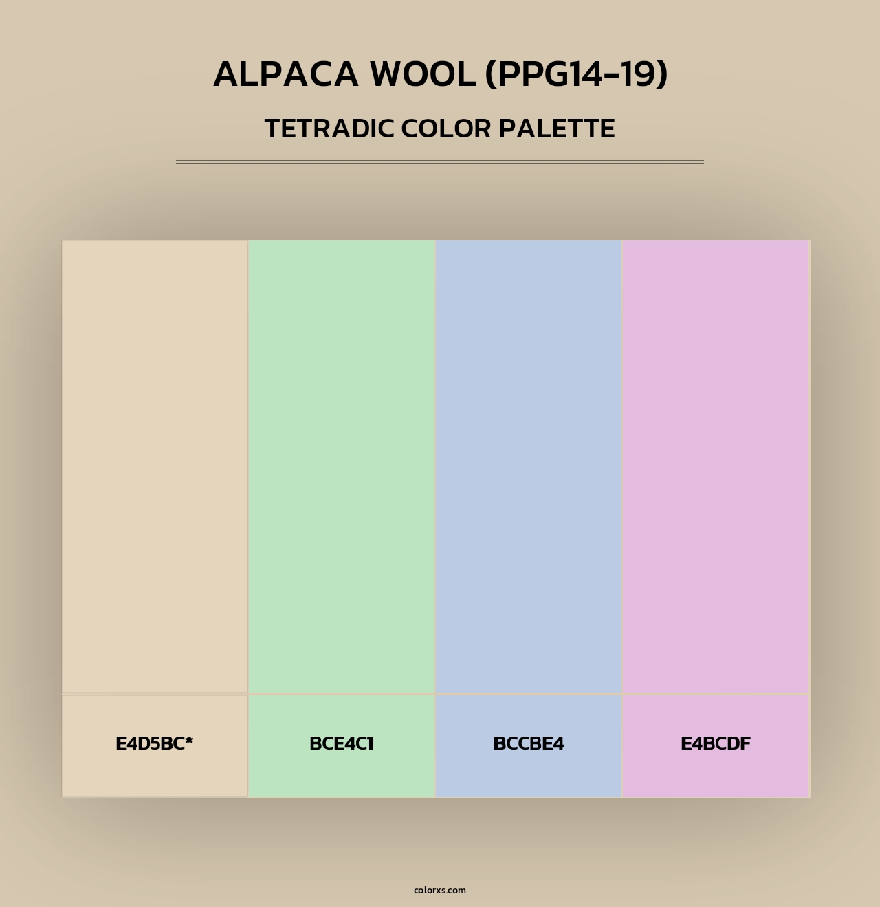 Alpaca Wool (PPG14-19) - Tetradic Color Palette