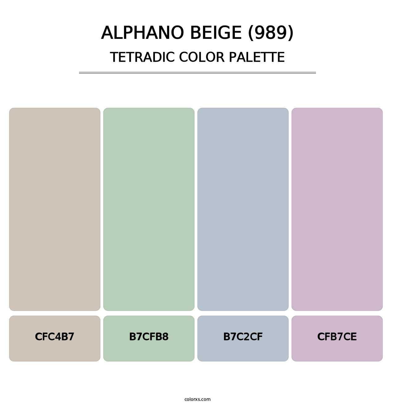 Alphano Beige (989) - Tetradic Color Palette