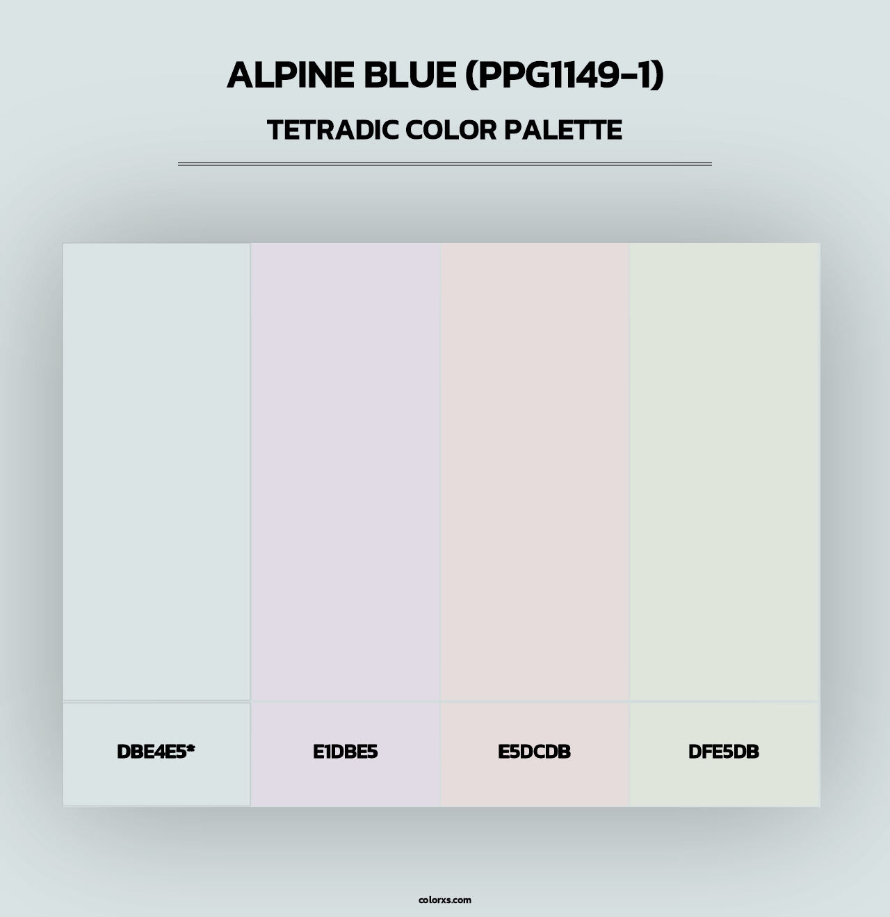 Alpine Blue (PPG1149-1) - Tetradic Color Palette