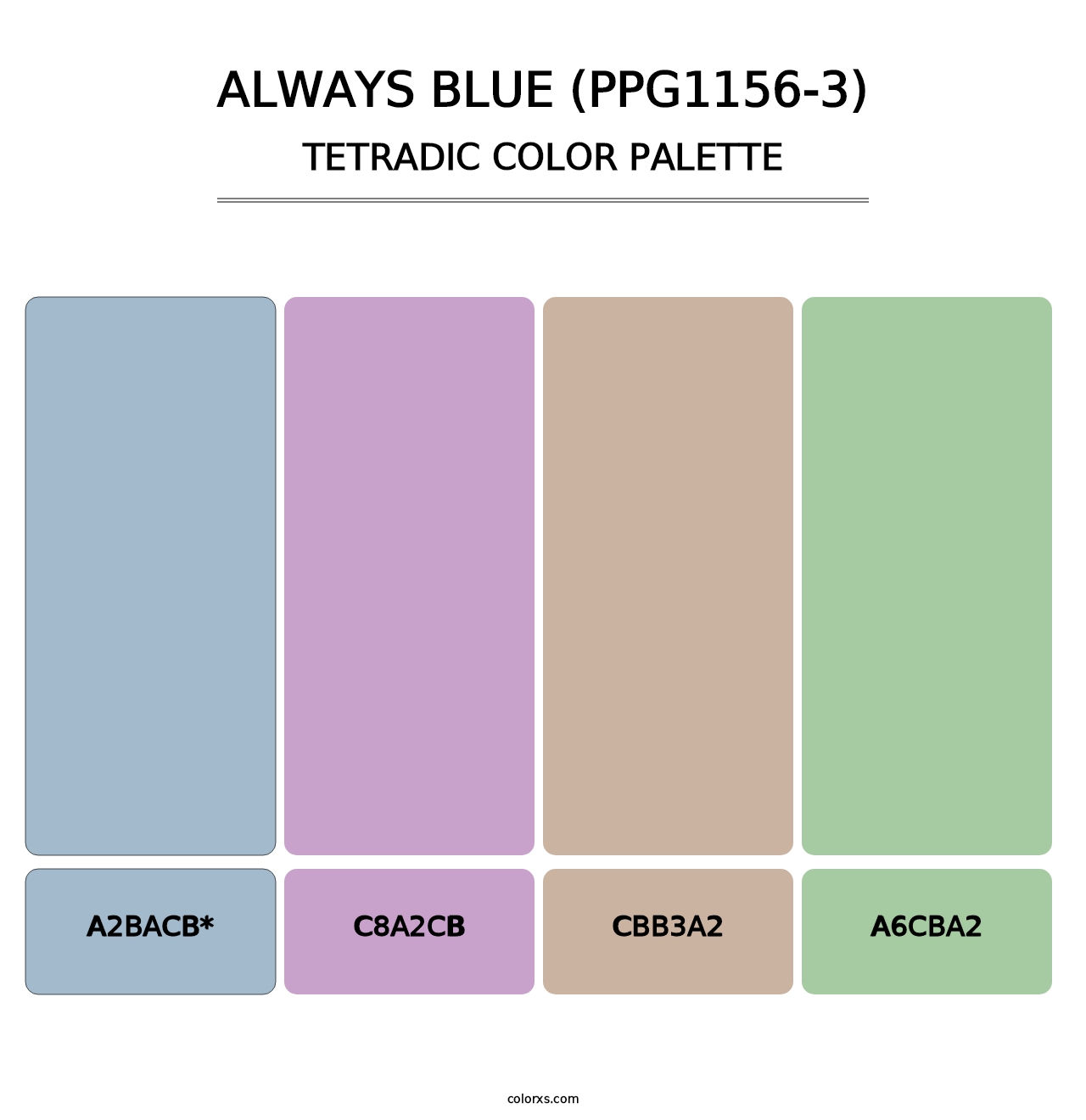 Always Blue (PPG1156-3) - Tetradic Color Palette