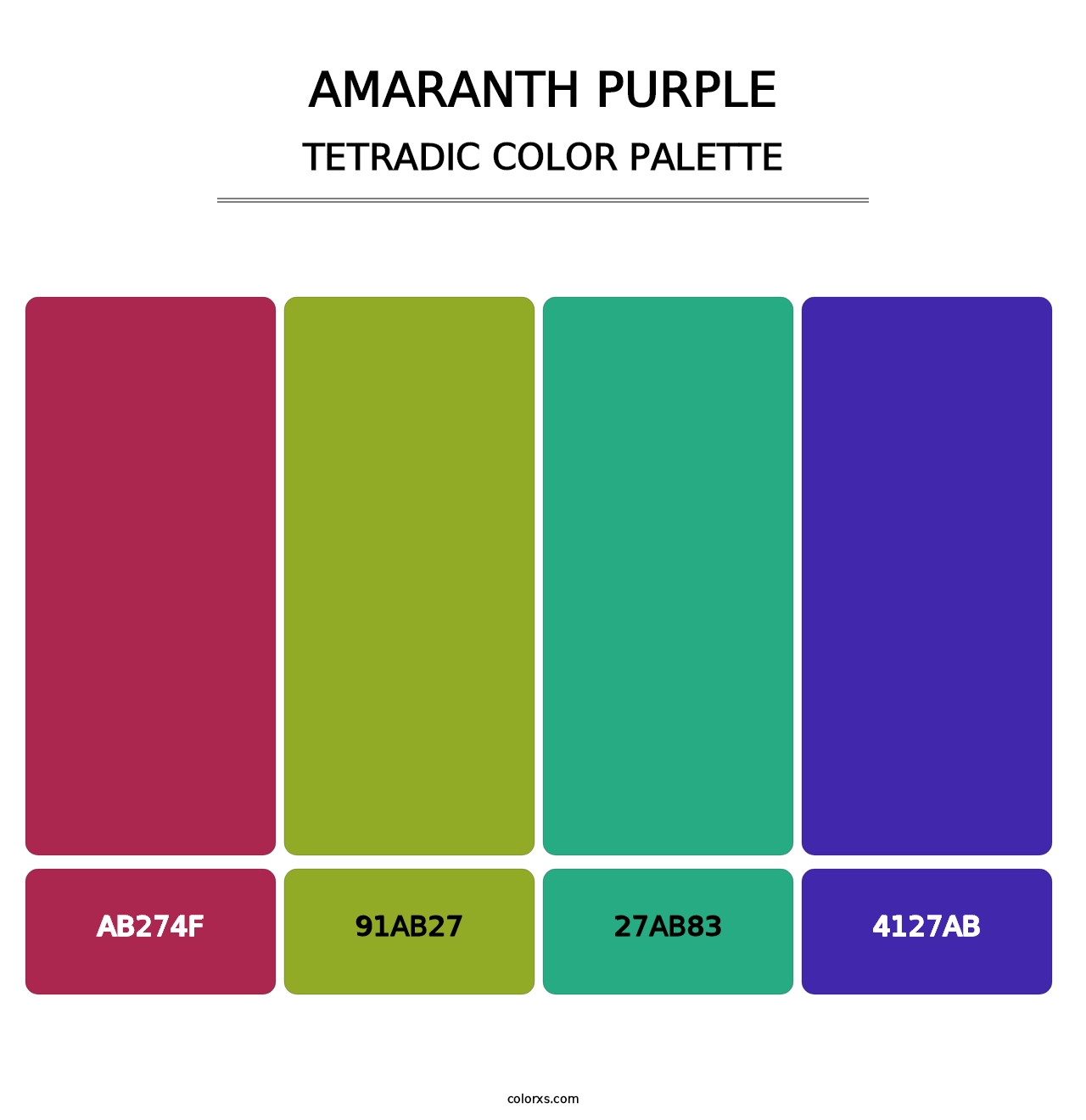 Amaranth Purple - Tetradic Color Palette