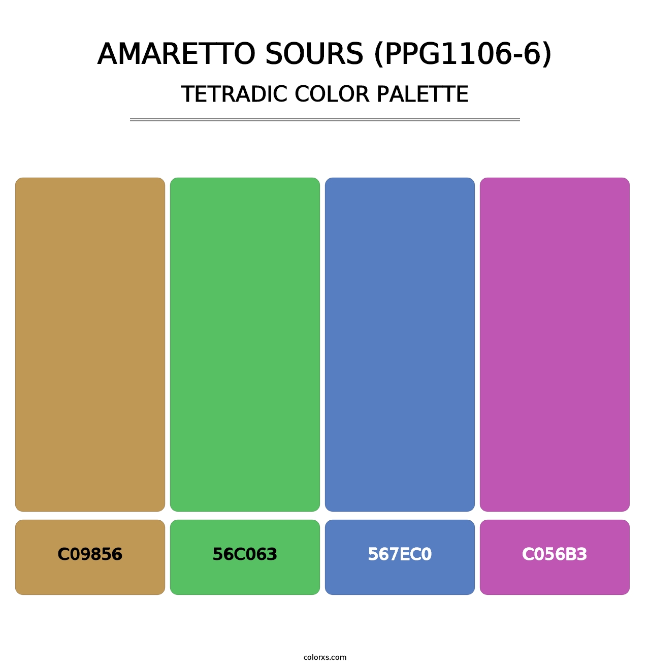 Amaretto Sours (PPG1106-6) - Tetradic Color Palette
