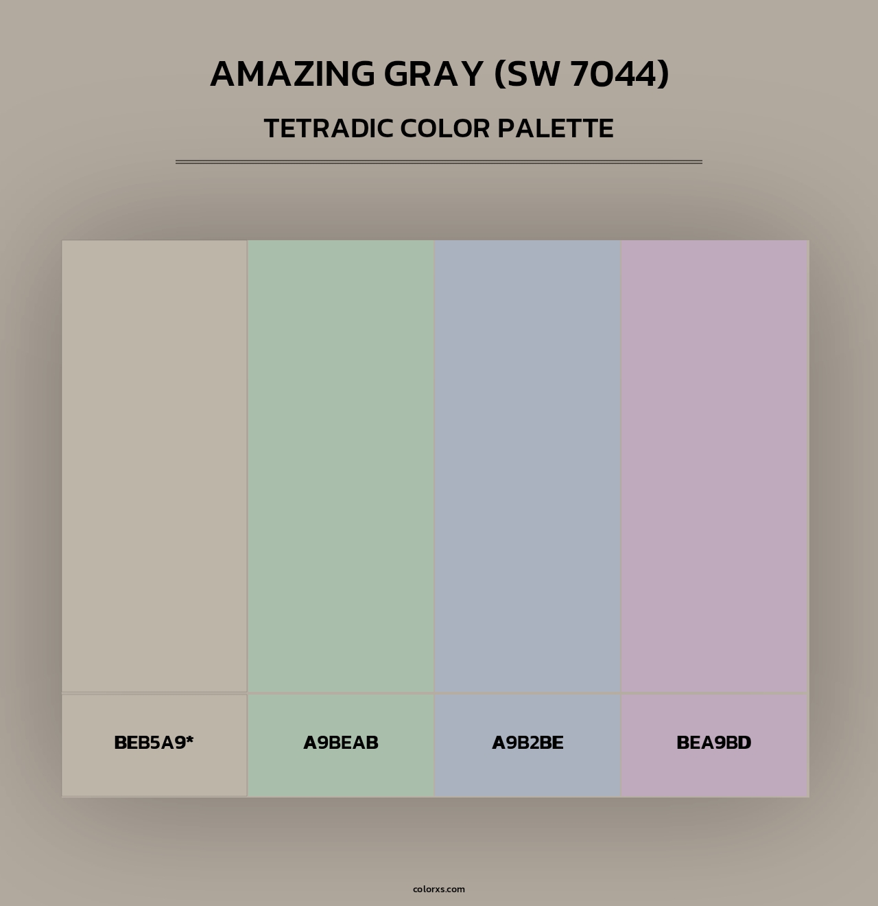 Amazing Gray (SW 7044) - Tetradic Color Palette