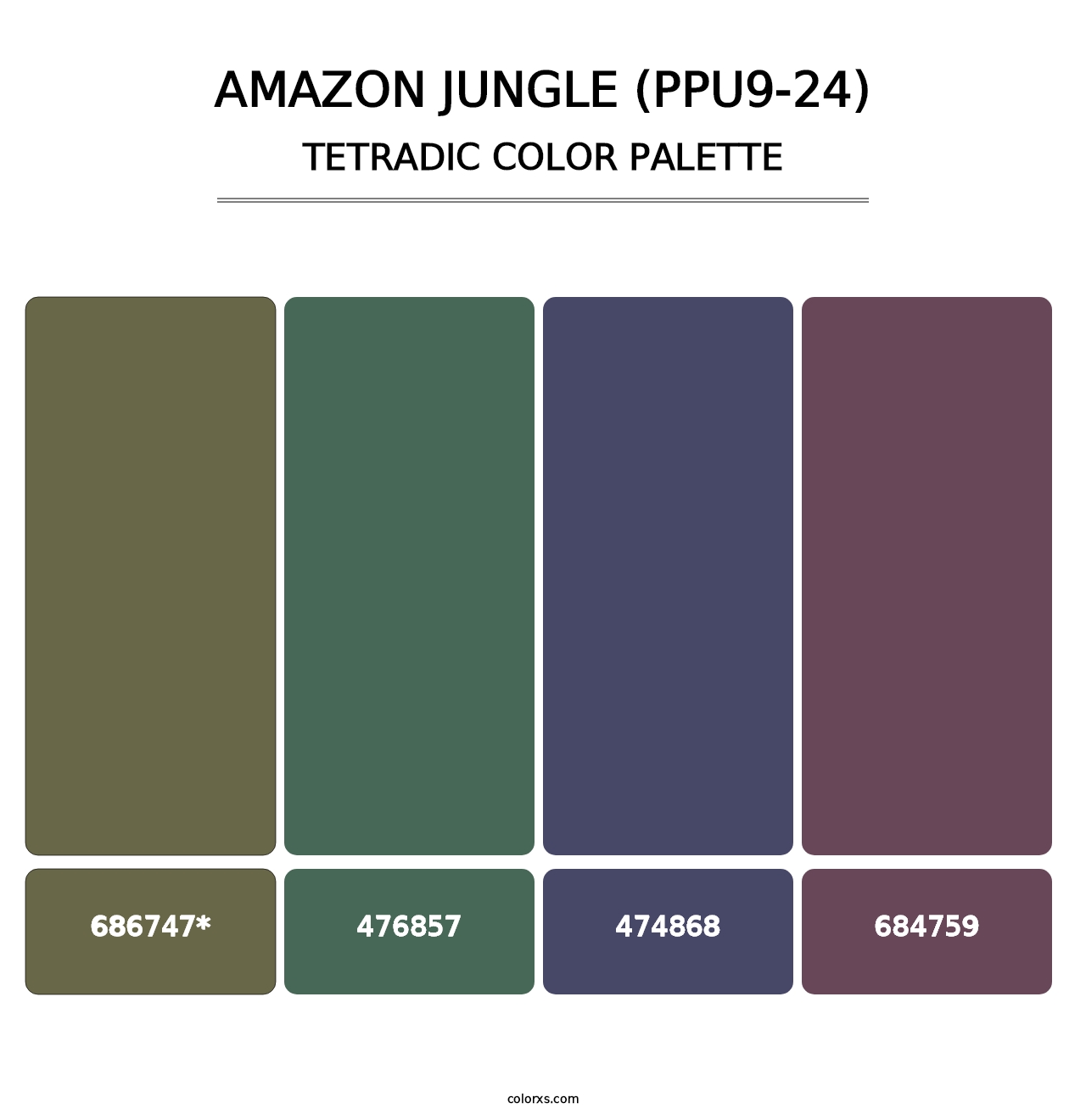 Amazon Jungle (PPU9-24) - Tetradic Color Palette