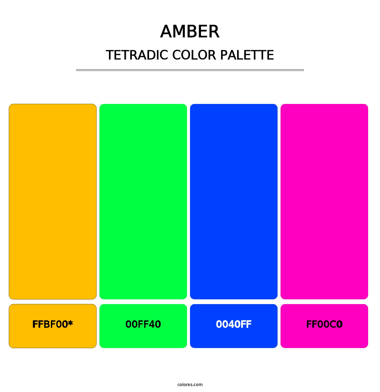 Amber - Tetradic Color Palette