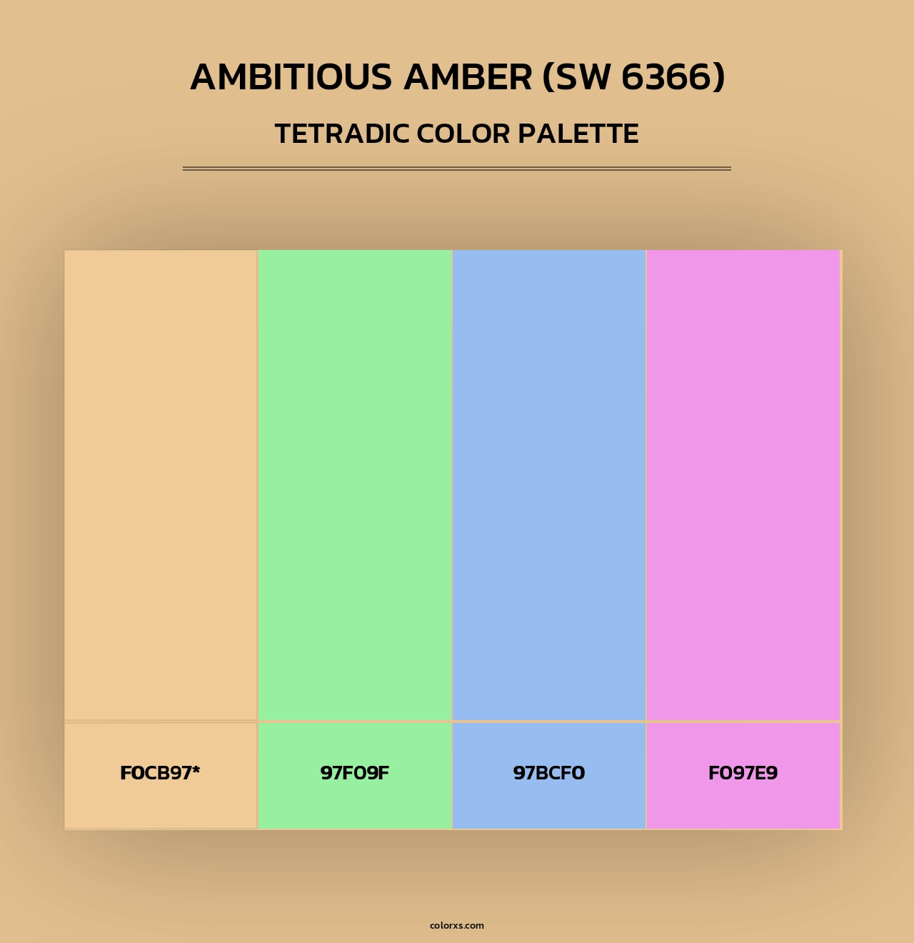 Ambitious Amber (SW 6366) - Tetradic Color Palette