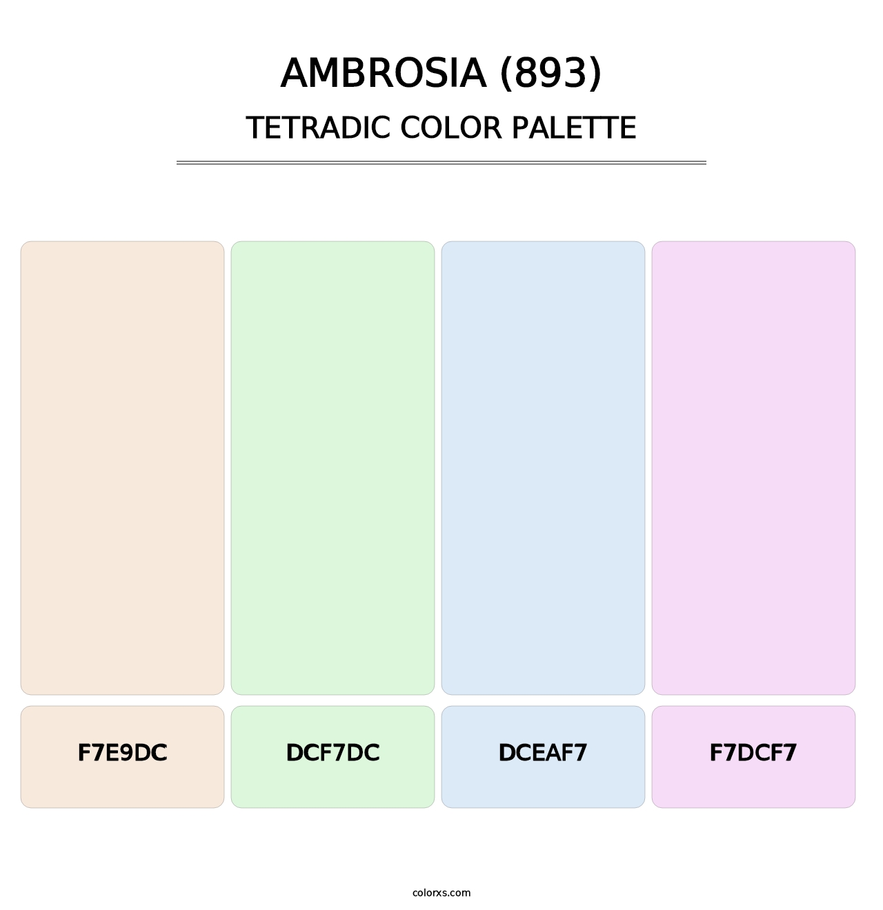 Ambrosia (893) - Tetradic Color Palette