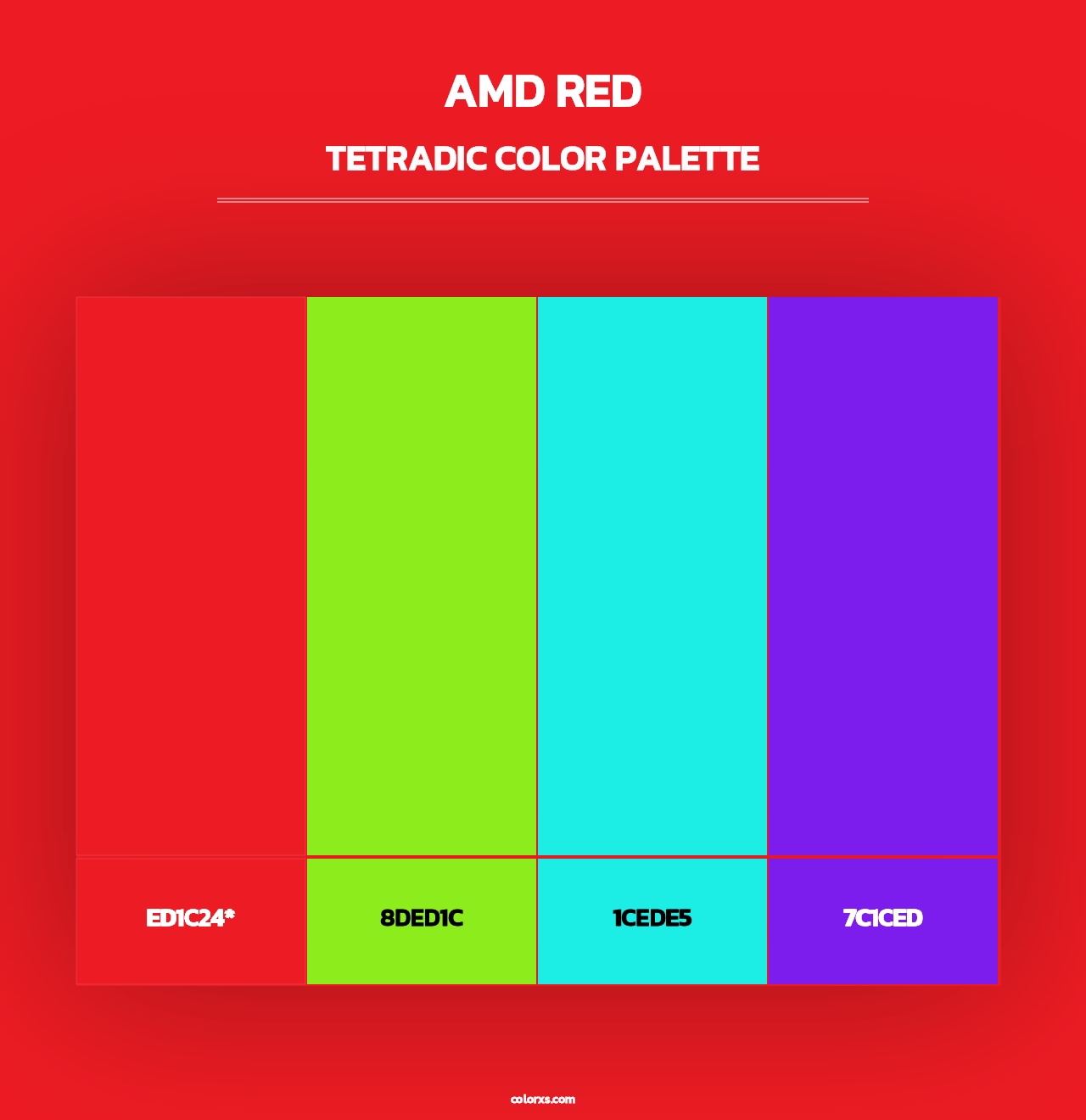 AMD Red - Tetradic Color Palette