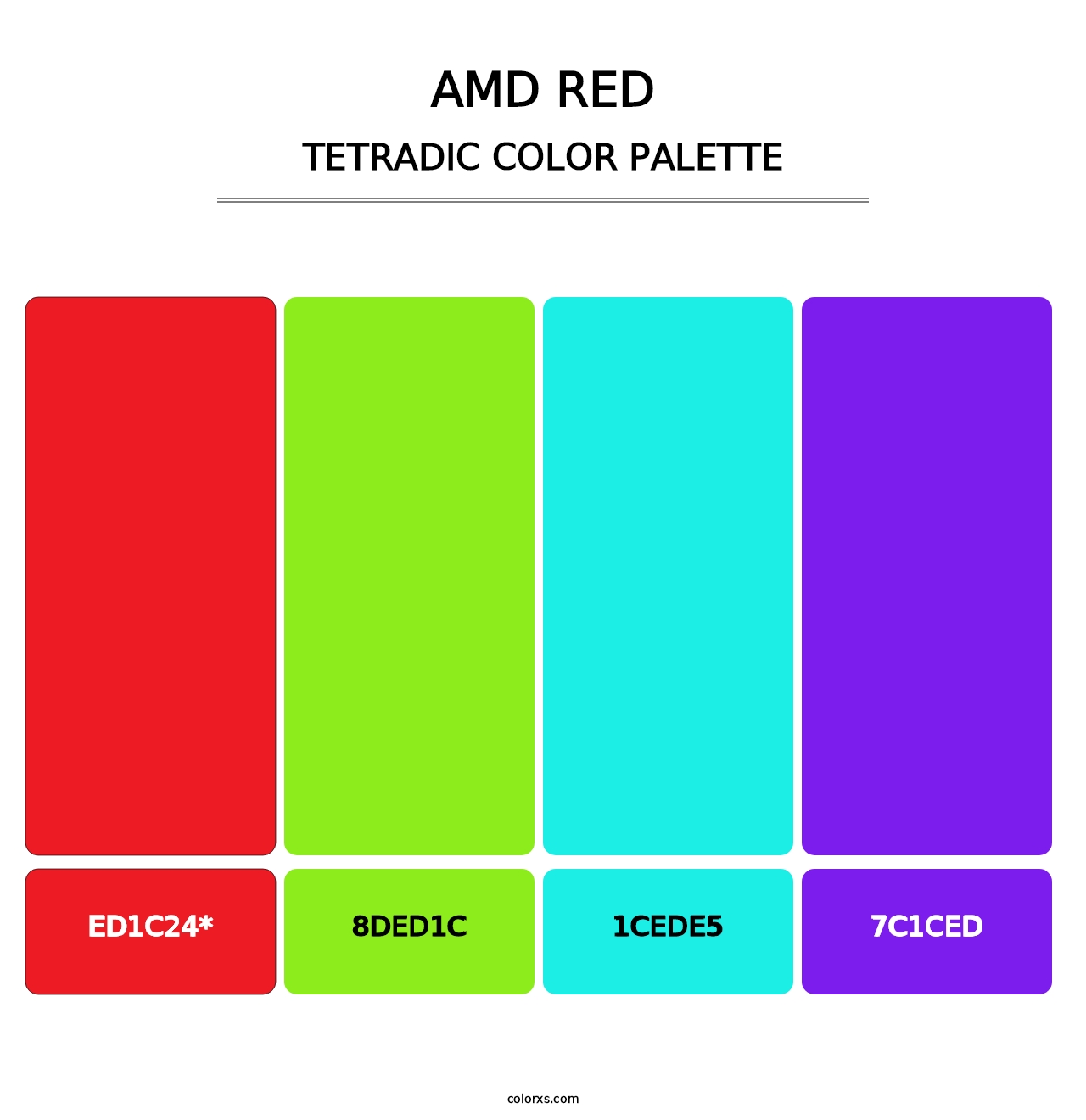 AMD Red - Tetradic Color Palette