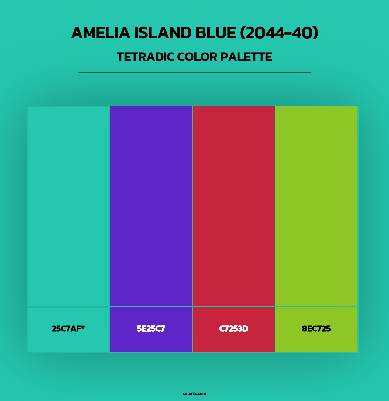 Amelia Island Blue (2044-40) - Tetradic Color Palette