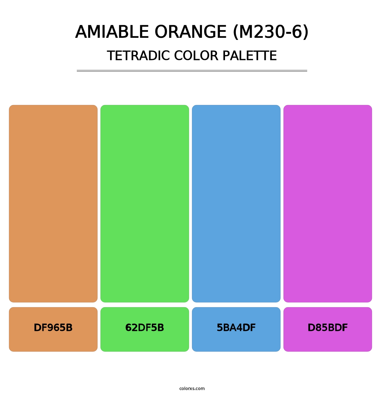 Amiable Orange (M230-6) - Tetradic Color Palette