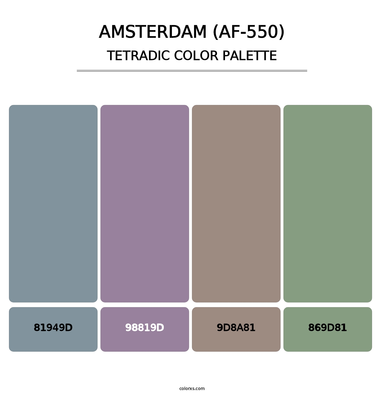 Amsterdam (AF-550) - Tetradic Color Palette