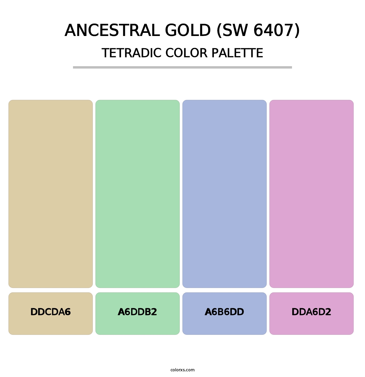 Ancestral Gold (SW 6407) - Tetradic Color Palette