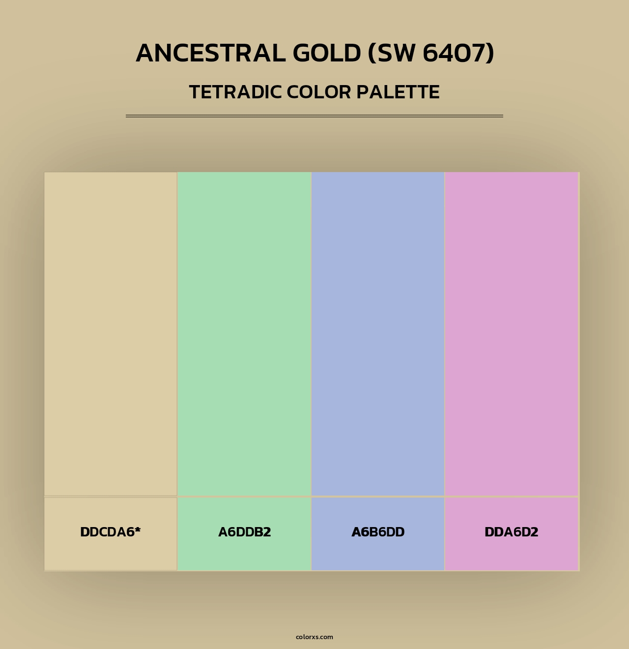 Ancestral Gold (SW 6407) - Tetradic Color Palette