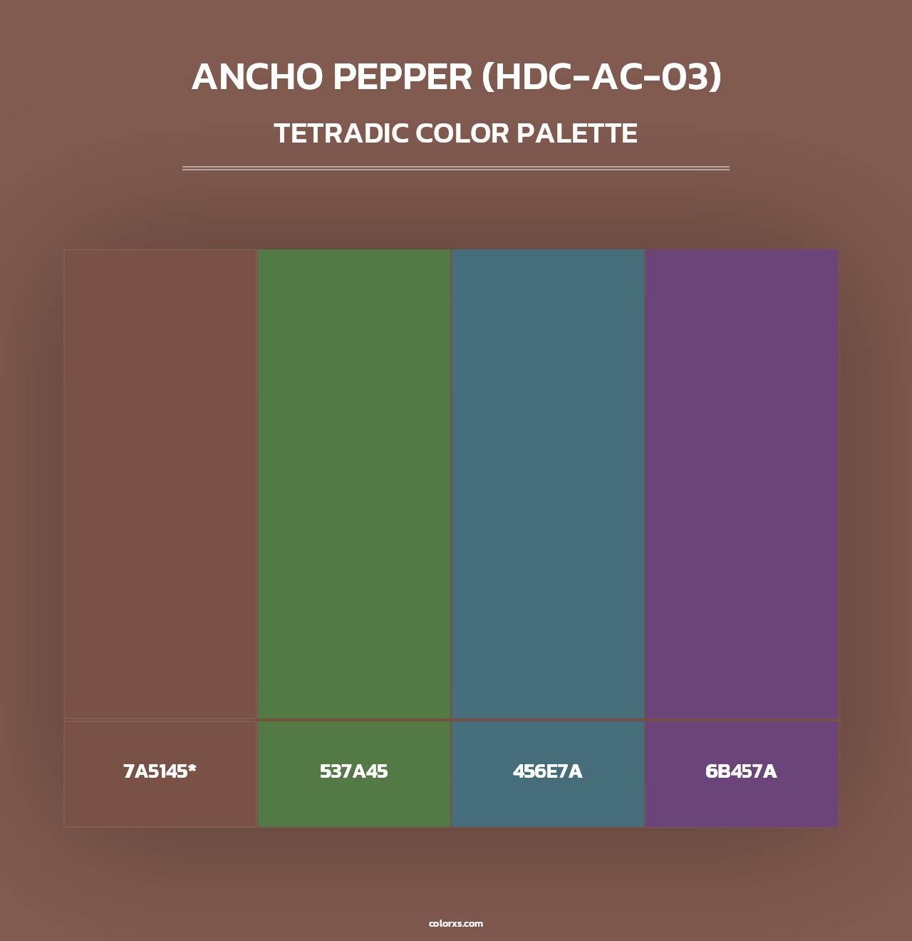 Ancho Pepper (HDC-AC-03) - Tetradic Color Palette