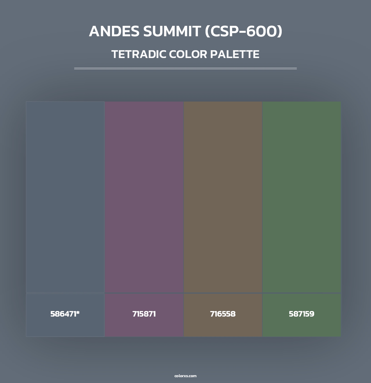 Andes Summit (CSP-600) - Tetradic Color Palette