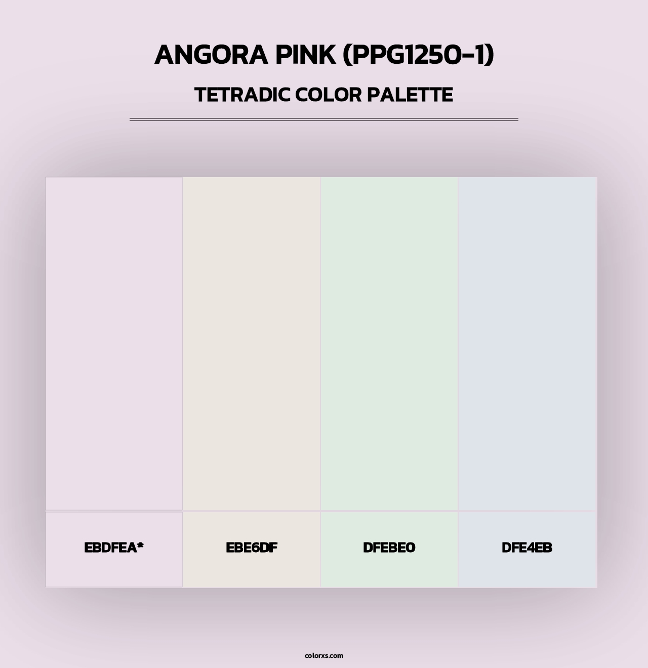 Angora Pink (PPG1250-1) - Tetradic Color Palette