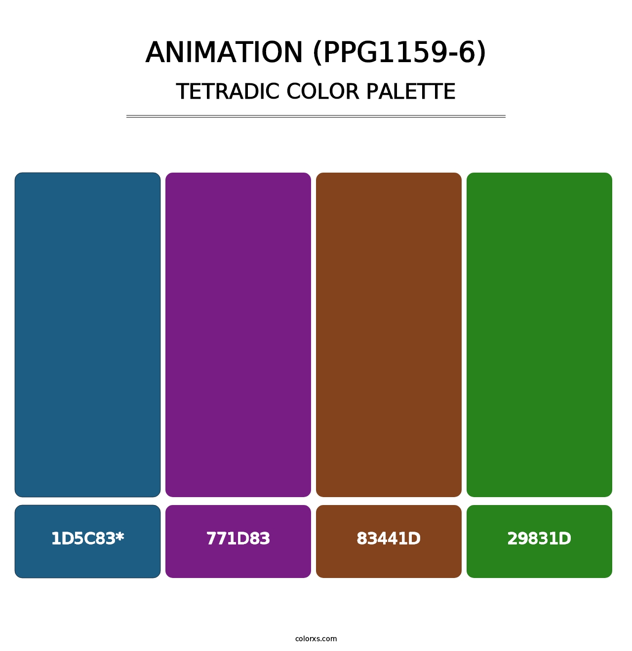 Animation (PPG1159-6) - Tetradic Color Palette