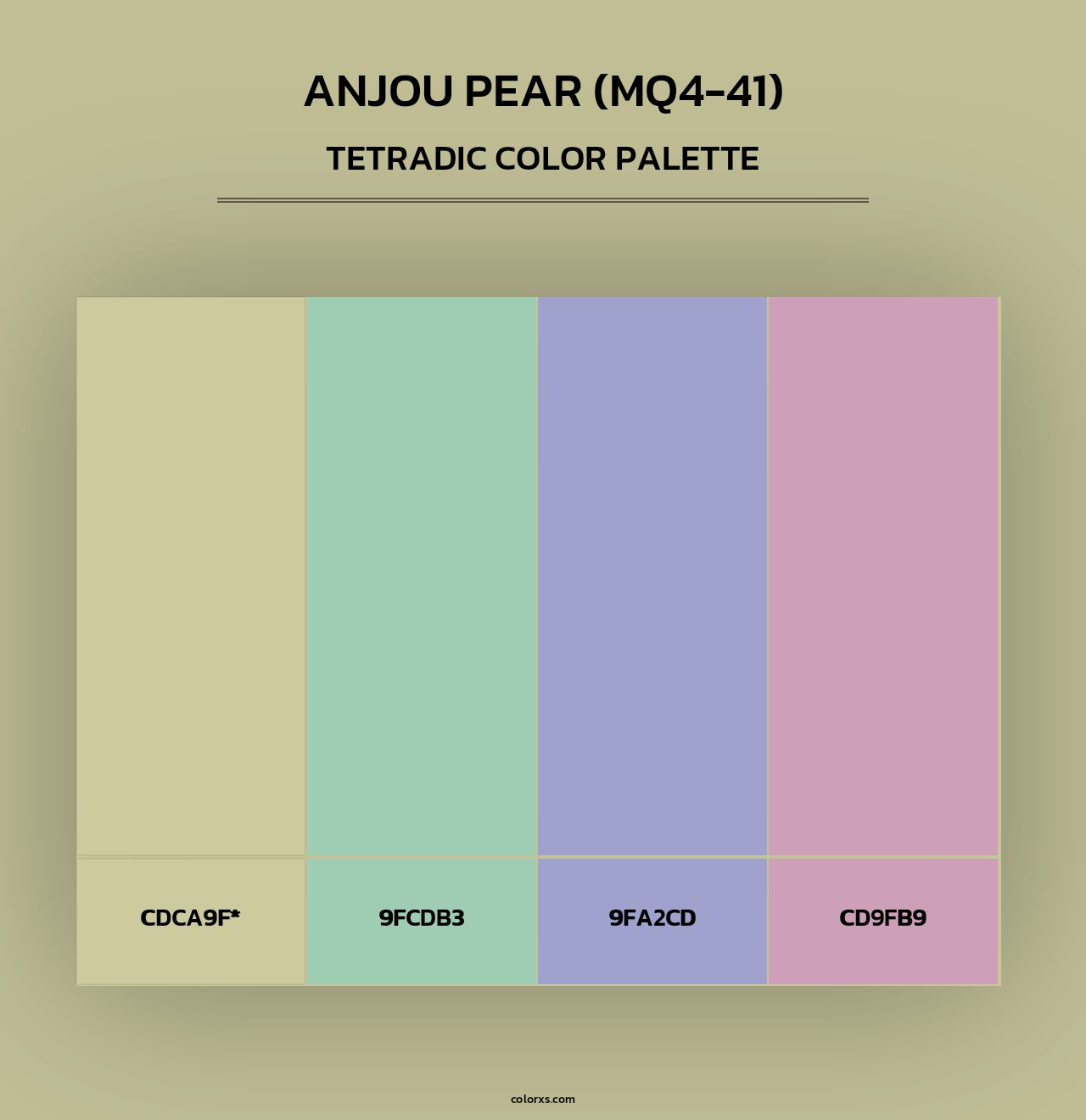 Anjou Pear (MQ4-41) - Tetradic Color Palette