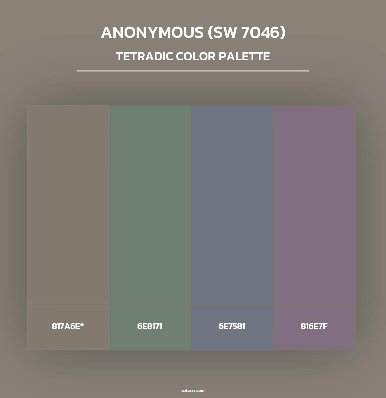 Anonymous (SW 7046) - Tetradic Color Palette