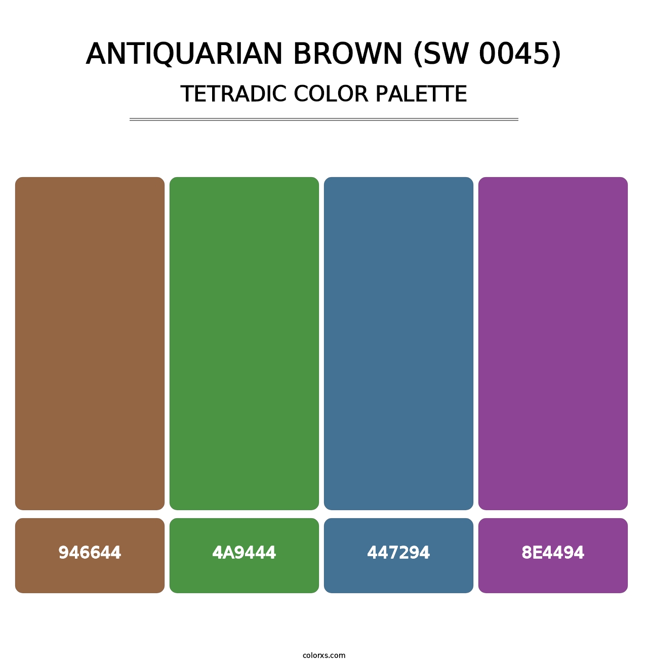 Antiquarian Brown (SW 0045) - Tetradic Color Palette