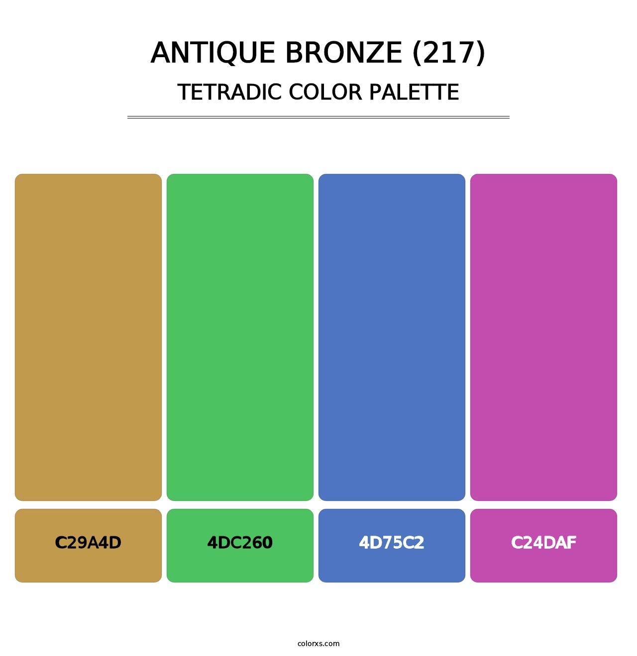 Antique Bronze (217) - Tetradic Color Palette