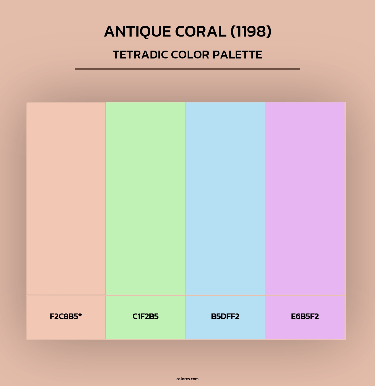 Antique Coral (1198) - Tetradic Color Palette