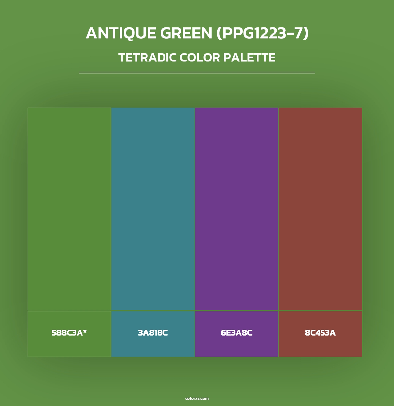 Antique Green (PPG1223-7) - Tetradic Color Palette
