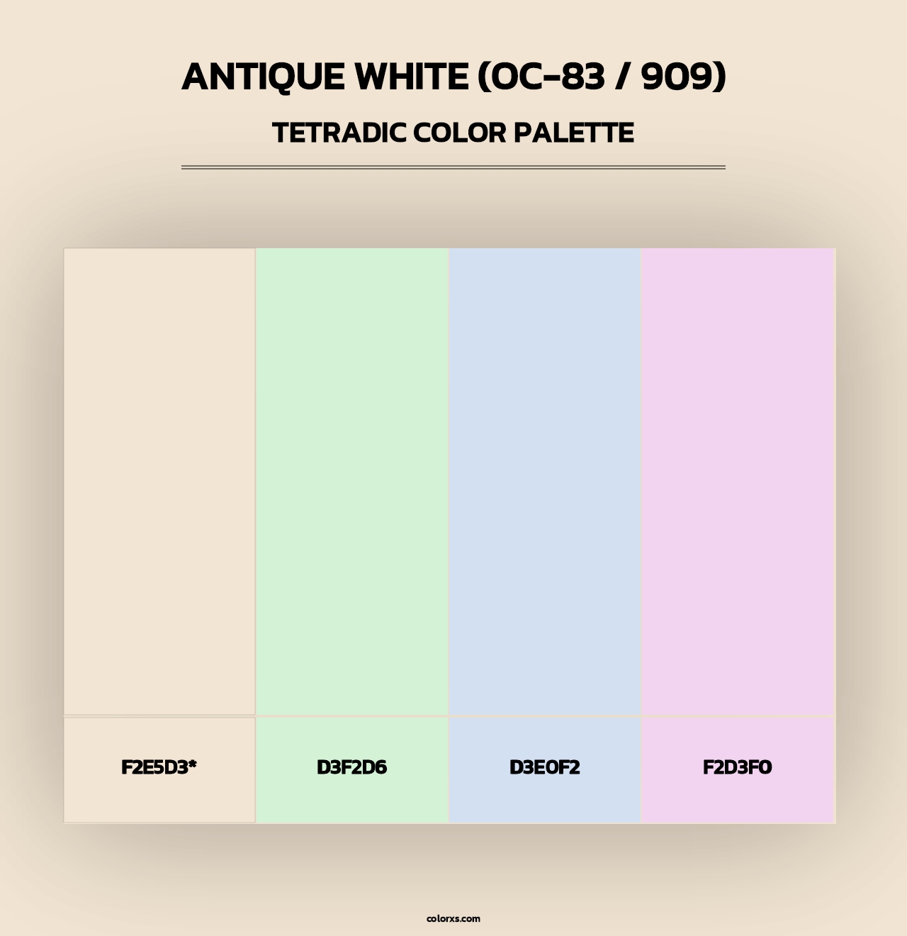 Antique White (OC-83 / 909) - Tetradic Color Palette
