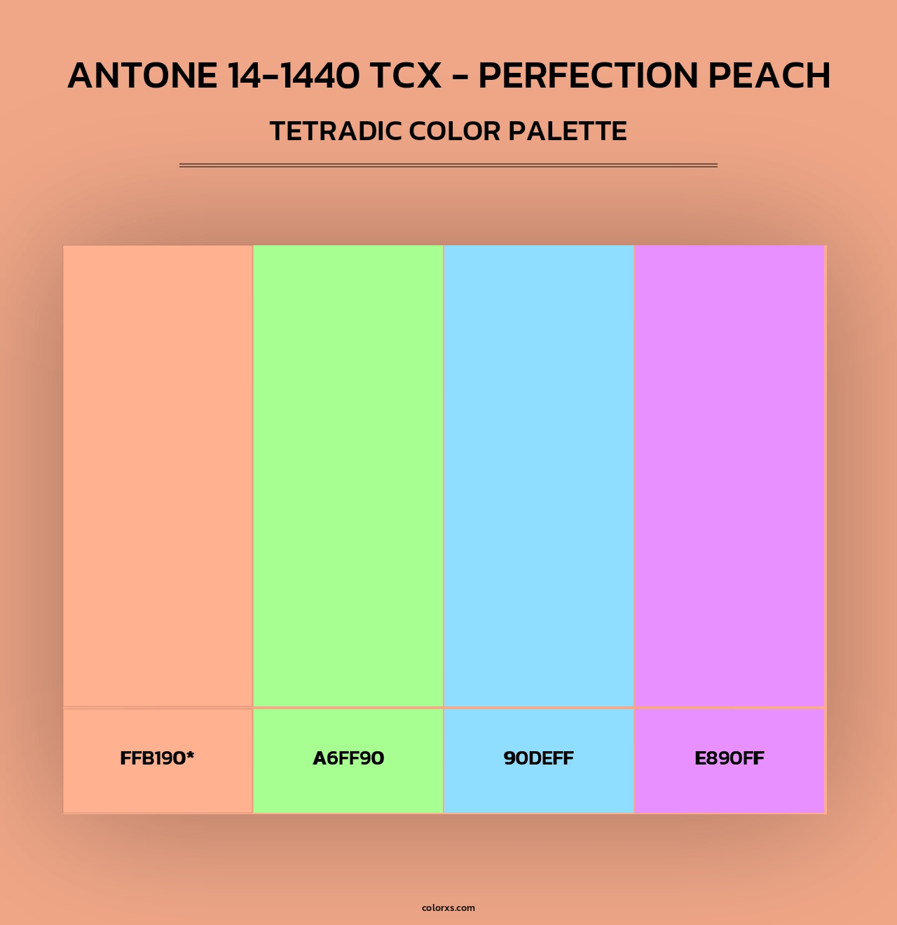 ANTONE 14-1440 TCX - Perfection Peach - Tetradic Color Palette