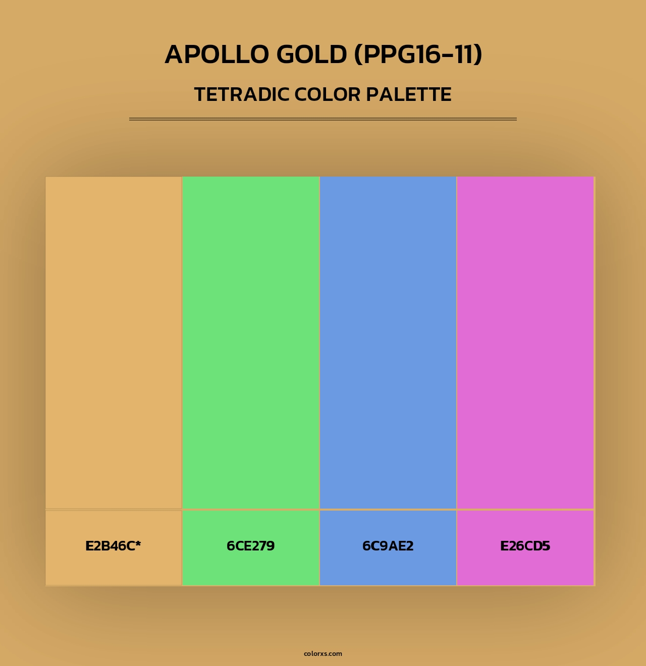Apollo Gold (PPG16-11) - Tetradic Color Palette