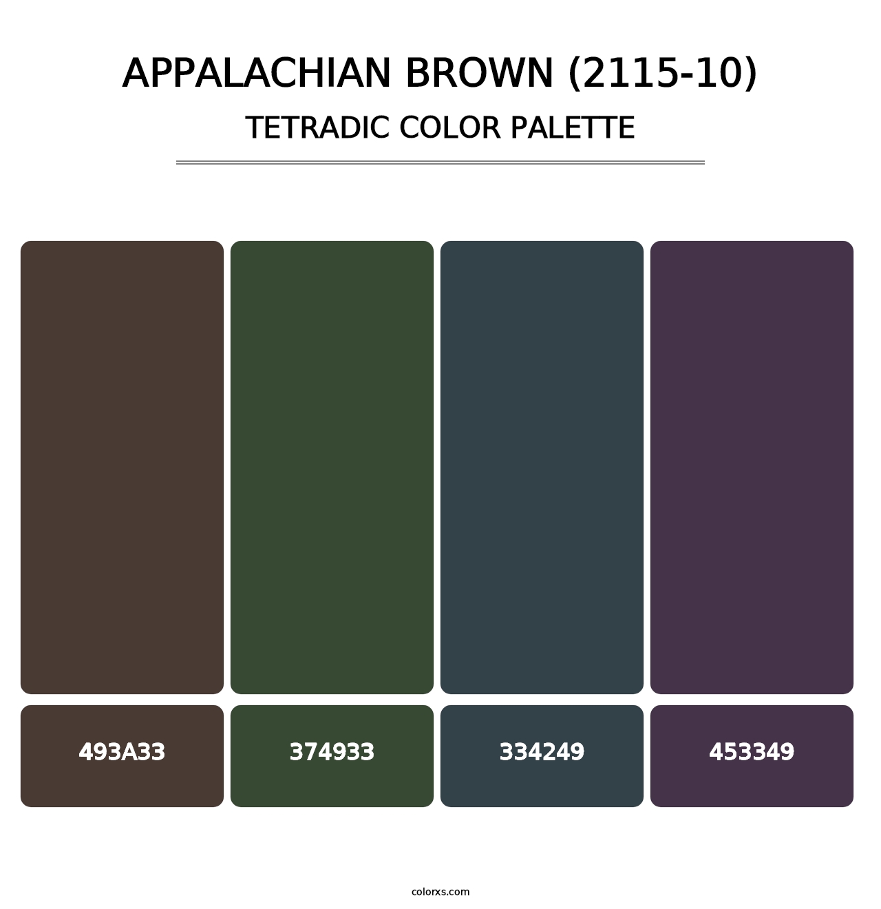 Appalachian Brown (2115-10) - Tetradic Color Palette