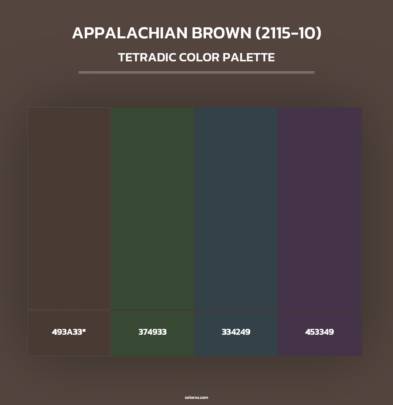 Appalachian Brown (2115-10) - Tetradic Color Palette