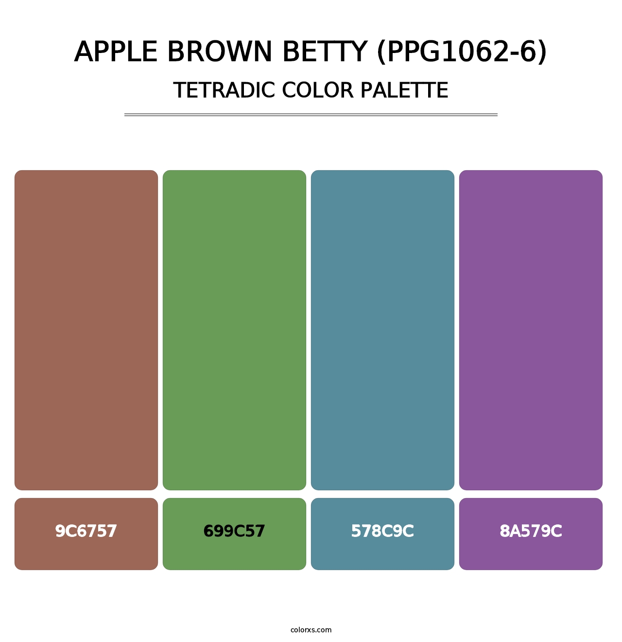 Apple Brown Betty (PPG1062-6) - Tetradic Color Palette