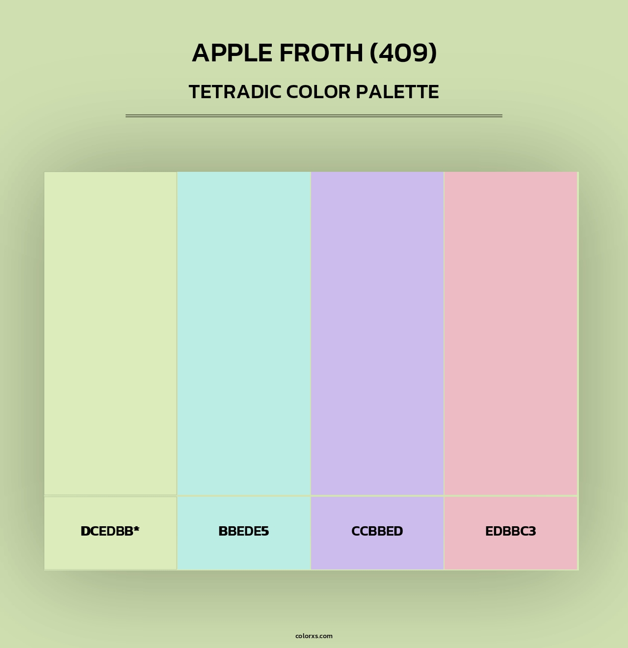 Apple Froth (409) - Tetradic Color Palette