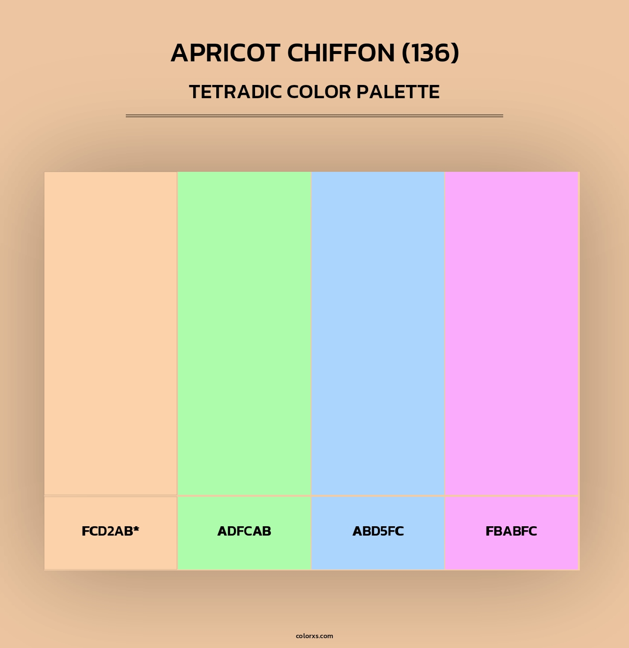Apricot Chiffon (136) - Tetradic Color Palette