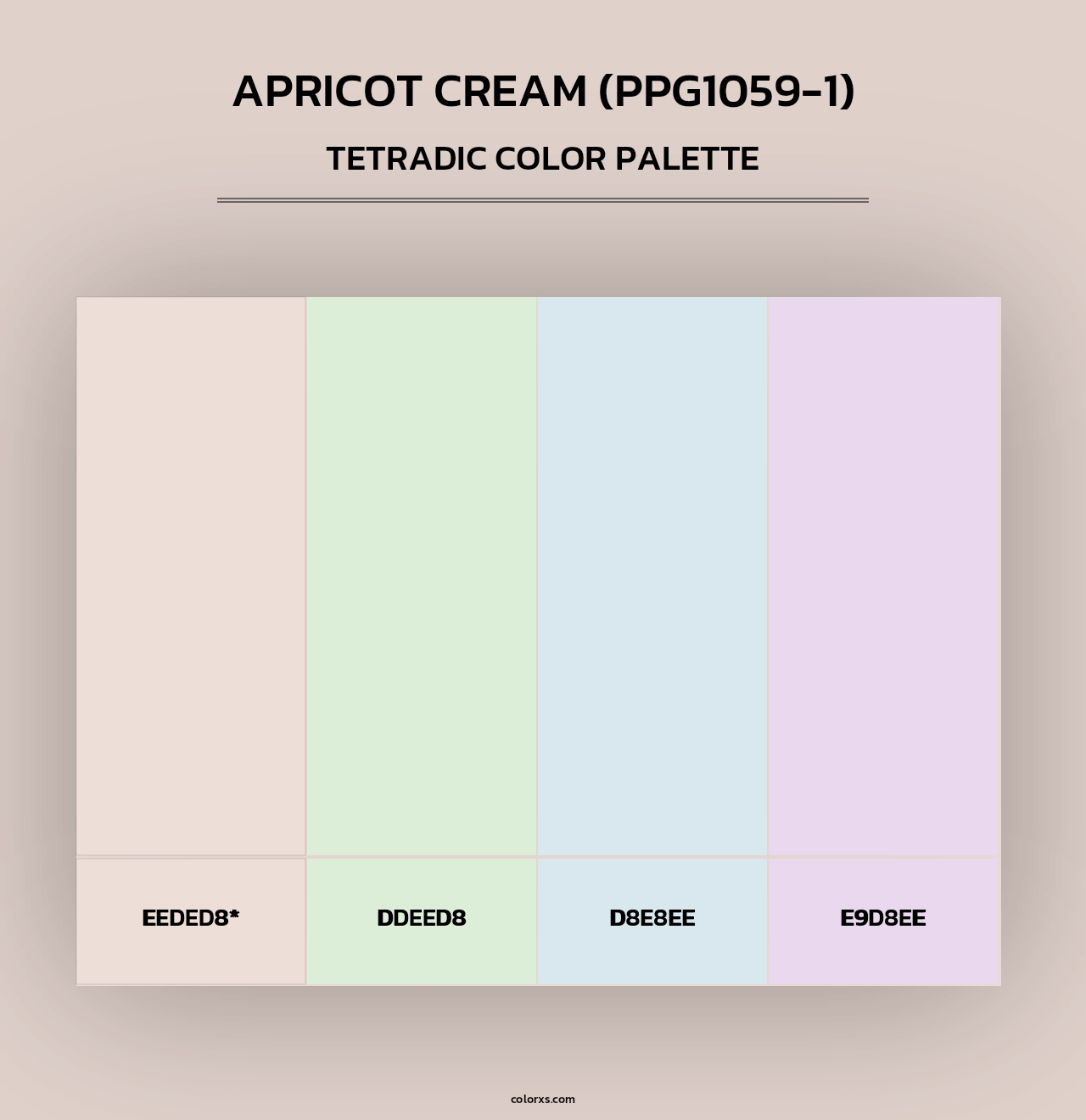 Apricot Cream (PPG1059-1) - Tetradic Color Palette