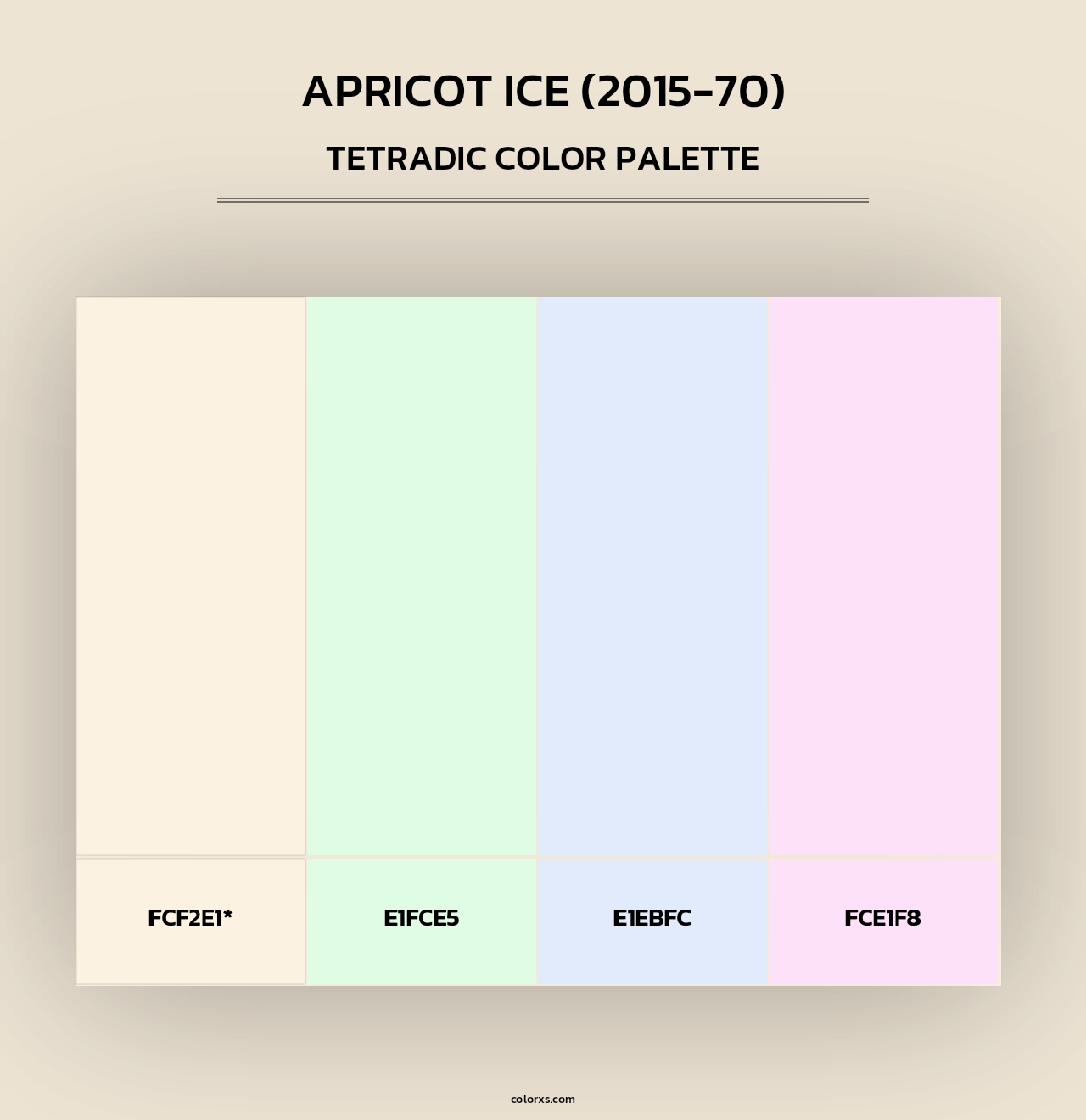 Apricot Ice (2015-70) - Tetradic Color Palette