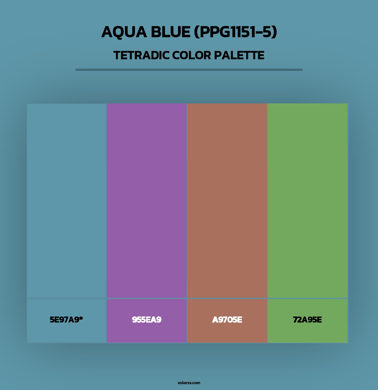 Aqua Blue (PPG1151-5) - Tetradic Color Palette